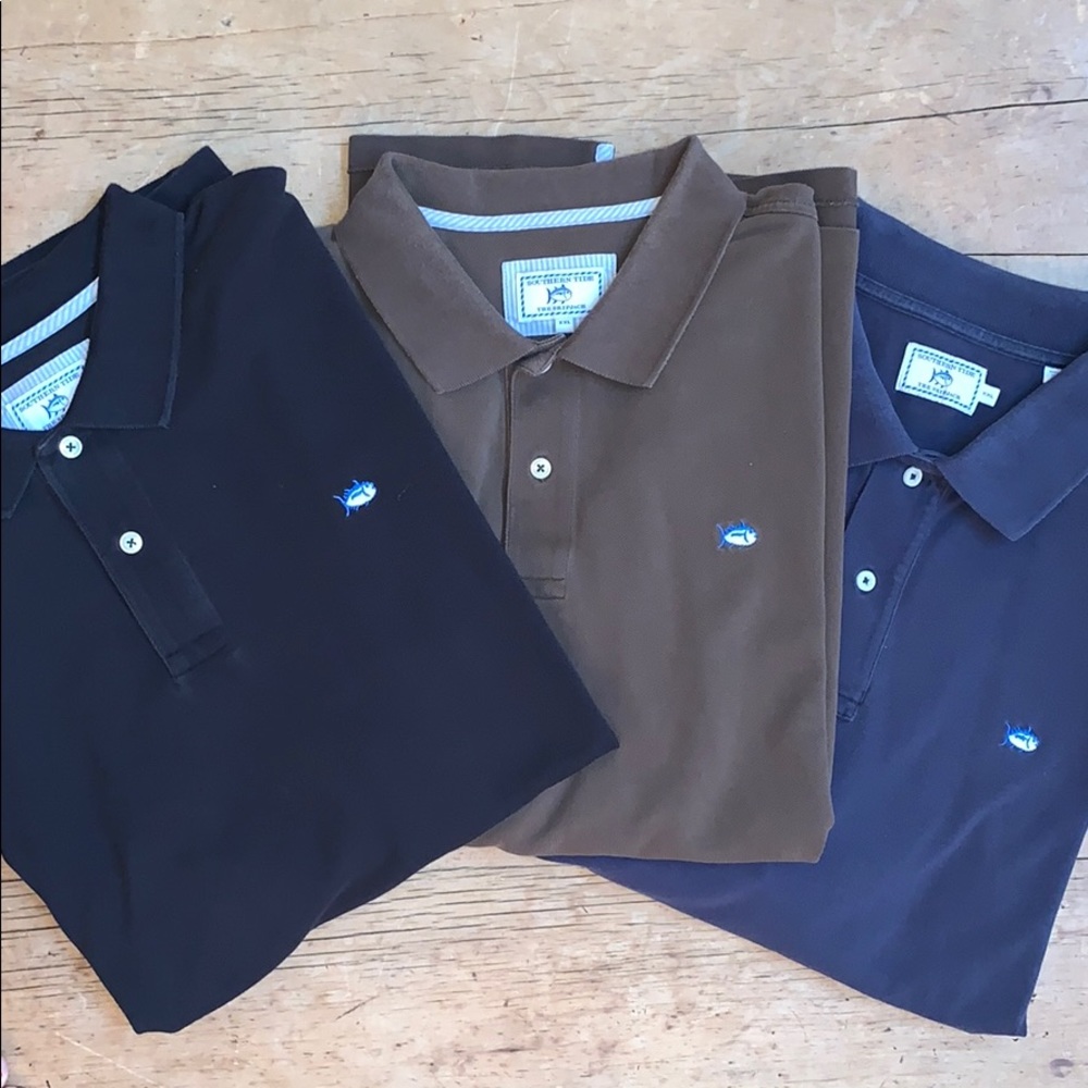 Lot of 3 Southern Tide Skipjack polos XXL